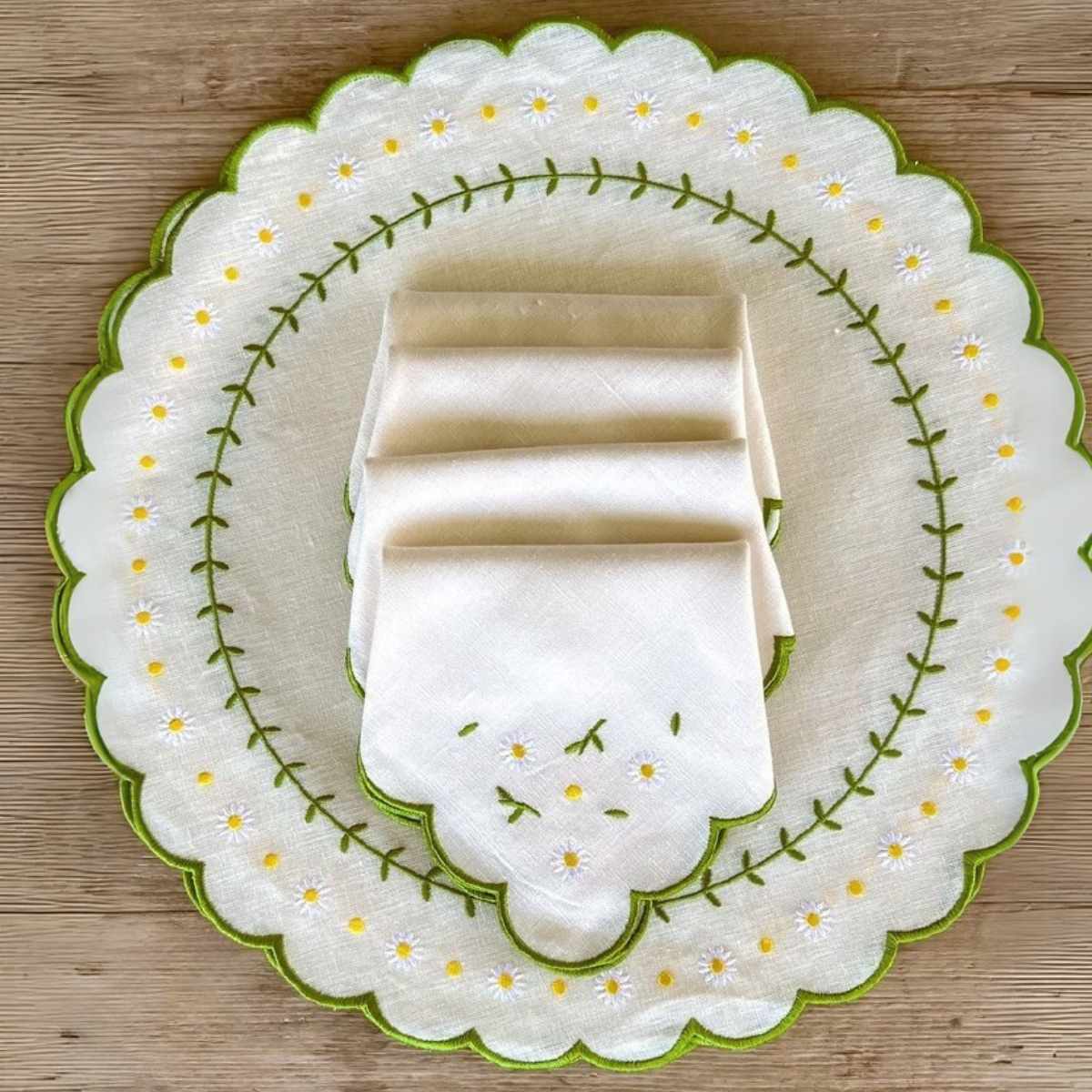 Set Individual Margaritas Verdes (Individual + Servilleta)