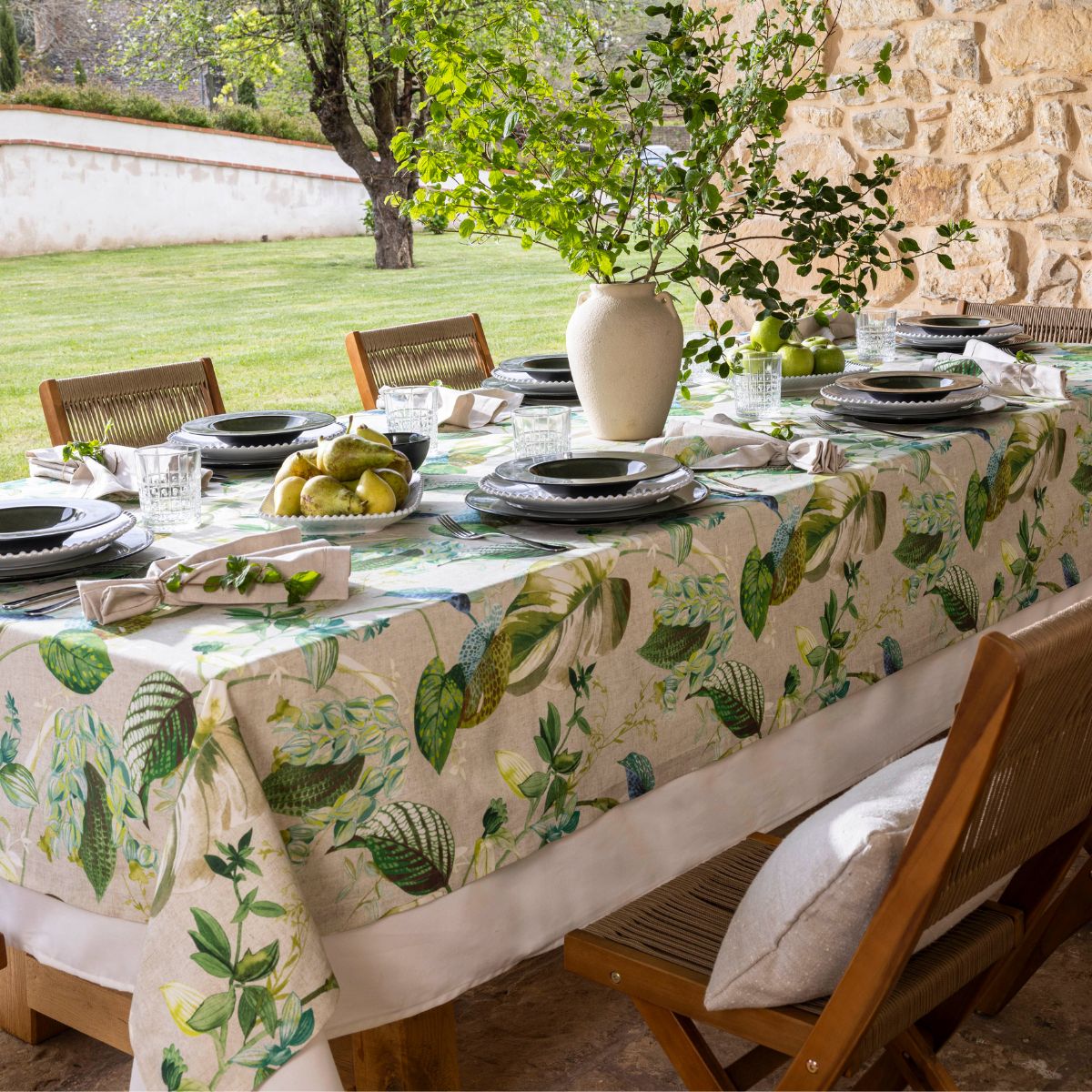 SET MANTEL LEAVES (MANTEL + SERVILLETA)